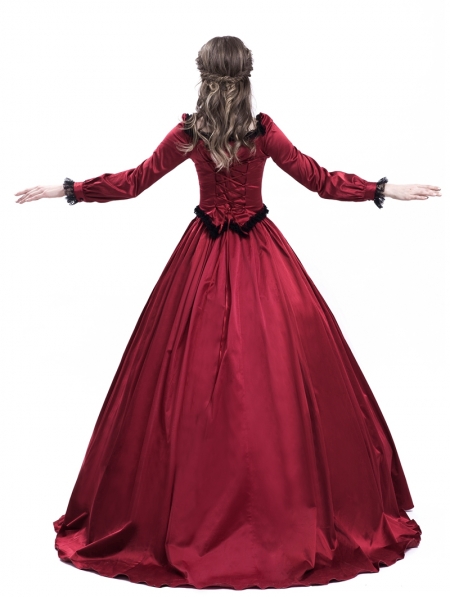 Black Flower Masquerade Gothic Victorian Dress D3021