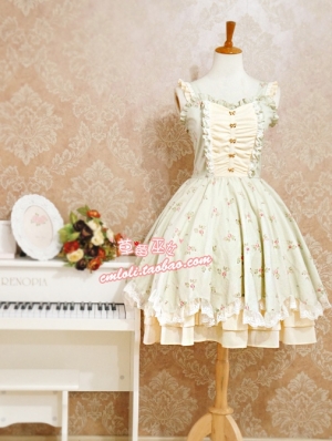 Strawberry Witch Floral Lolita Jumper Dress