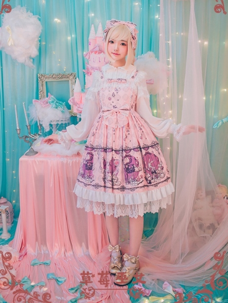 Strawberry Witch Alice's Dreamland Chiffon Lolita Jumper Dress ...