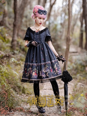 Strawberry Witch Playground Printed Sweet Lolita OP Dress