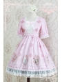 Strawberry Witch Short Sleeves Chiffon Sweet Lolita OP Dress