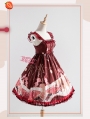 Strawberry Witch The Adventures of the Clock Chiffon Sweet Lolita Jumper Dress