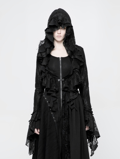 Black Gothic Decadent Short Coat for Women