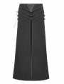 Black Gothic Retro Jacquard Skirt for Men