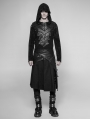 Black Gothic Punk Removable Half Skirt for Men