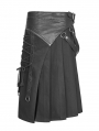 Black Gothic Punk Removable Half Skirt for Men