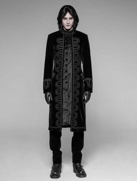 Black Gothic Victorian's Gorgeous Court Coat for Men - Devilnight.co.uk