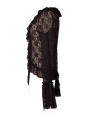 Black Long Trumpet Sleeves Lace Gothic Top Outfits