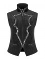 Black Gothic Bat Collar Velvet Vest for Men