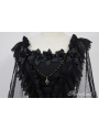 Neverland Dark Ballet Gothic Lolita OP Dress with Detachable Lace Cape