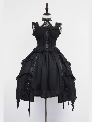 Neverland Black Gothic Lolita Jumper Dress