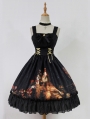 Neverland Song of Time Oil Painting Printed Lolita Jumper Dress