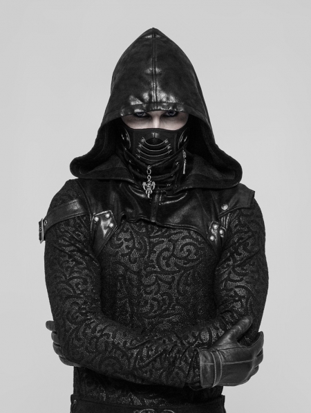 Black Gothic Punk Mask for Men - Devilnight.co.uk
