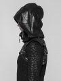 Black Gothic Punk Hooded Accessory for Men