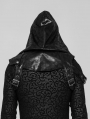 Black Gothic Punk Hooded Accessory for Men