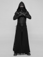 Black Gothic Punk Hooded Accessory for Men