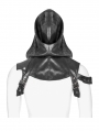 Black Gothic Punk Hooded Accessory for Men