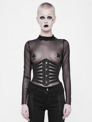 Black Gothic Punk Girdle for Women