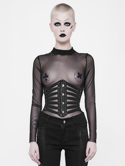 Black Gothic Punk Girdle for Women