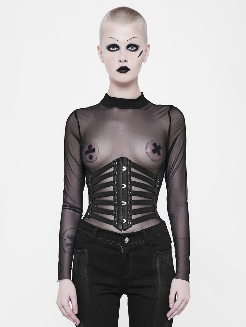 Black Gothic Punk Girdle for Women