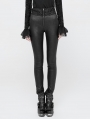 Black Gothic Jacquard High Waist Pants for Women