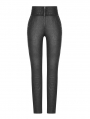 Black Gothic Jacquard High Waist Pants for Women