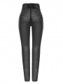 Black Gothic Jacquard High Waist Pants for Women