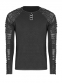 Black Gothic Punk Men's Long Sleeve T-shirt