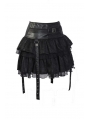 Black Layers Short Mini Gothic Skirt