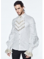 White Gothic Retro Palace Style Men's Blouse with Detachable Bo../upload/20180730/WTie