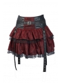 Red Layers Short Mini Gothic Skirt