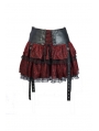 Red Layers Short Mini Gothic Skirt