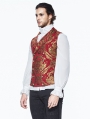 Red Gothic Vintage Double-breasted Waistcoat for Men