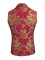 Red Gothic Vintage Double-breasted Waistcoat for Men