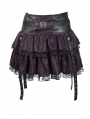 Purple Layers Short Mini Gothic Skirt