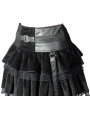 Black Velvet Lace-up Gothic Short Skirt