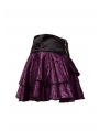 Purple Rose Printed Pattern Gothic Short Skirt