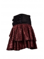 Red Rose Printed Pattern Gothic Short Skirt