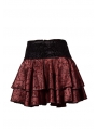 Red Rose Printed Pattern Gothic Short Skirt