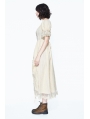 Ivory Vintage Steampunk High-Low Dress 