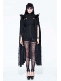 Black Gothic Lace Dark Queen Long Cape for Women