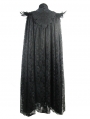 Black Gothic Lace Dark Queen Long Cape for Women