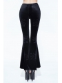 Black Sexy Gothic Velvet Lace Flared Trousers for Women