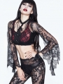 Black and Red Gothic Lace Short Sexy Shirt for Women