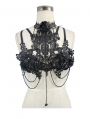 Black Romantic Gothic Flower Beading Harness