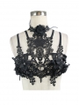 Black Romantic Gothic Flower Beading Harness