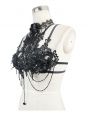 Black Romantic Gothic Flower Beading Harness