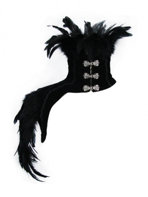 Black Gothic Feather Collar