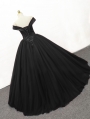 Black Gothic Princess Ball Gown Wedding Dress