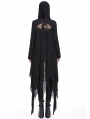 Black Gothic Casual Hooded Asymmetrical Jacket for Women